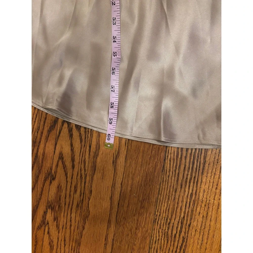 JLUXLABEL Down The Aisle Satin Maxi Dress Taupe Cowl Neck Floral Open Back Small - Picture 9 of 9
